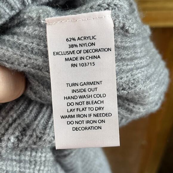 Nanette Lepore Grey Bishop Sleeve Sweater Dress Size XL. NEW - Picture 9 of 9